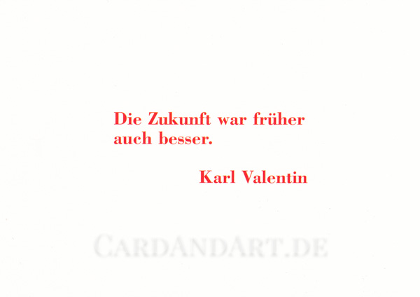 Valentin: Die Zukunft war früher.... - Postkarte