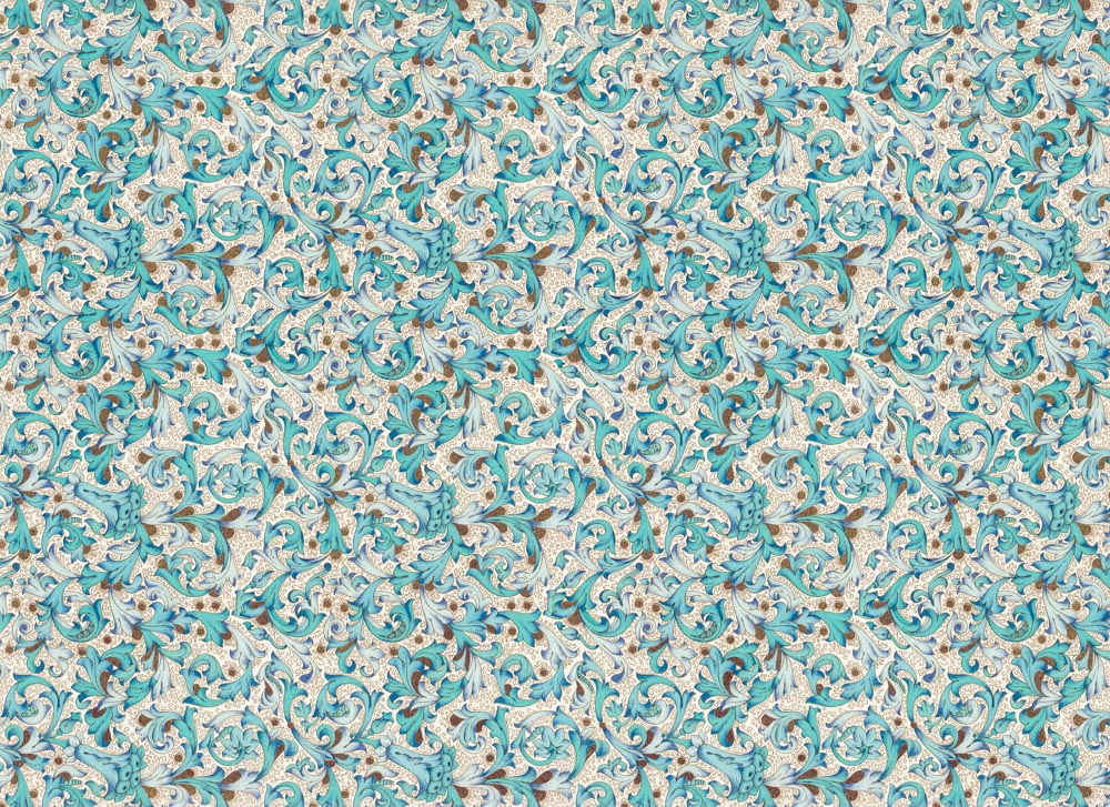 Florentiner-Hellblau-Geschenkpapier Florentina hellblau - Geschenkpapier mit goldfarbenem Druck