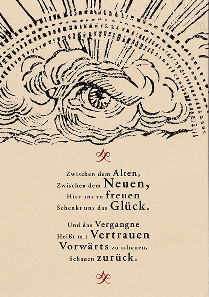 Goethe, J.W., Gedicht "Zum neuen Jahr" -  Postkarte