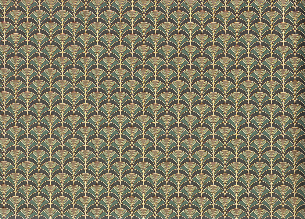 Art-Deco-Geschenkpapier Art Deco - Geschenkpapier mit goldfarbenem Druck, Italien