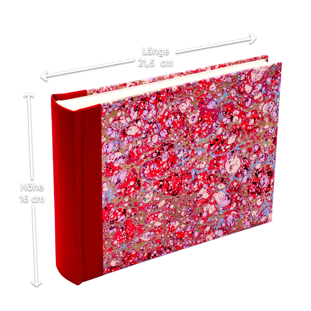 Fotoalbum-klein-Mamor-rotsMwdk7pl2ulbI Fotoalbum gebunden mit Florentiner Papier " Lapis Rosso " 21,5 x 16 cm
