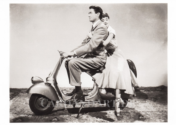 Audrey-Hepburn-und-Gregory-Peck-Postkarte Audrey Hepburn und Gregory Peck - Postkarte