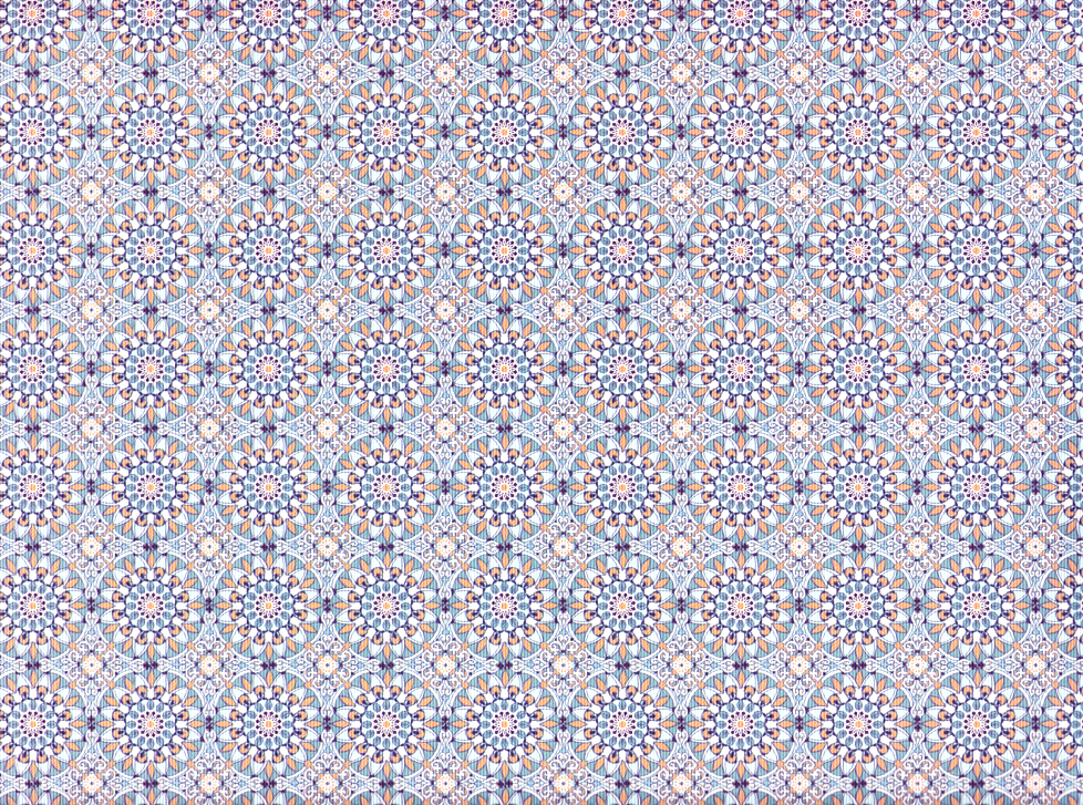 Blue Arabesque - Vergata Geschenkpapier