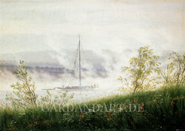 Friedrich, Caspar David: Flussufer im Nebel - Postkarte
