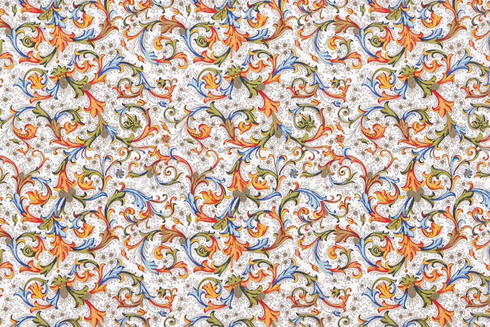 Florentiner-Antik-Orange-Geschenkpapier Florentiner antik orange - Geschenkpapier mit goldfarbenem Druck