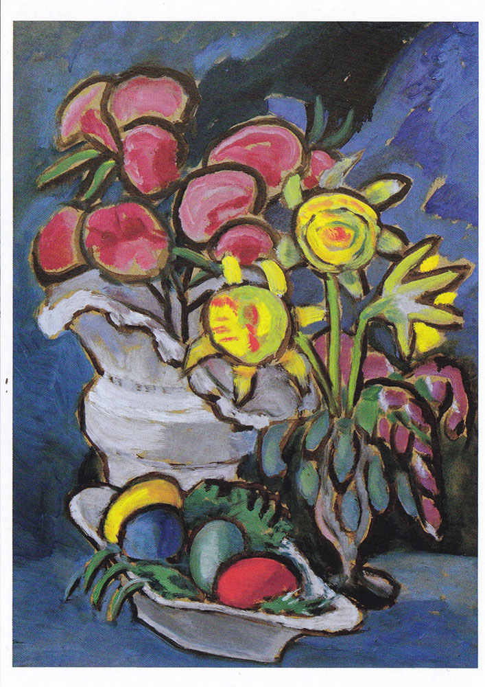 Münter Gabriele, Stillleben mit Blumen und Ostereiern -  Postkarte