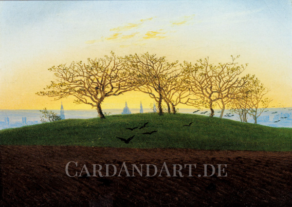 Friedrich-Caspar-David-Huegel-und-Bruchacker-bei-Dresden-Postkarte